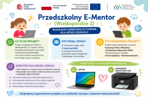 Zespół Szkolno-Przedszkolny w Mielżynie realizuje projekt „Przedszkolny E-Mentor (Wielkopolskie 2)”